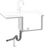 Solution gain de place evier 1 cuve diam. 90 mm