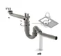Solution gain de place evier 1 cuve diam. 90 mm
