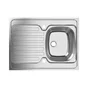 Evier à poser 1 bac avec égouttoir, inox, KAMA gris / argent