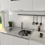 Evier à poser 1 bac avec égouttoir, inox, KAMA gris / argent