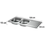 Evier à poser 2 bacs avec égouttoir, inox, KAMA gris / argent