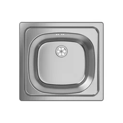 Evier à encastrer 1 cuve, inox, gris / argent