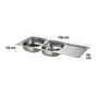 Evier à encastrer 2 bacs avec égouttoir, inox, gris / argent