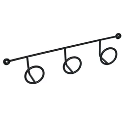 Patere filaire CIME Ring noir 3 têtes 38.5 cm acier noir