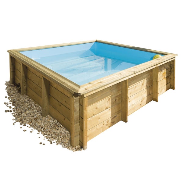 Piscine hors-sol, bois Tropic junior BWT MYPOOL, rectangulaire x L.2.26 x l.2.26