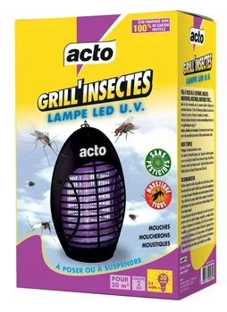 Lampe led UV 12 led, basse consommation, GRILL'INSECTES, 30 m²