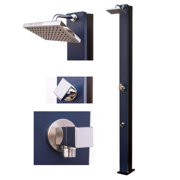 Douche solaire rectangulaire inox 316 bleu Solaire , 30 l