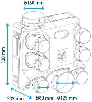 Kit VMC simple flux hygroréglable S&P Ozeo ecowatt 2'