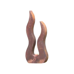 Flamme métal rouille, H.115 cm
