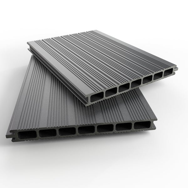 Lame de terrasse chausey 3000x220x22mm composite anthracite