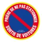 Panneau disque diametre 300 mm rigide haute visibilite ne pas stationner sortie