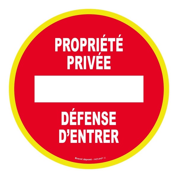 Panneau disque diametre 300 mm rigide haute visibilite propriete privee defense