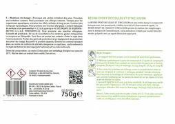 Résine inclusion/coulée avec durcisseur transparent Soloplast 750g