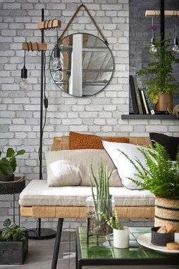 Miroir rond Barbier chester noir diam.60 cm