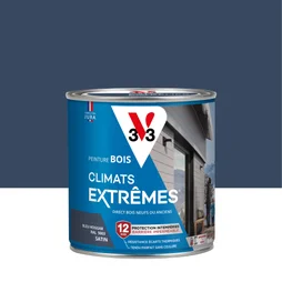 Peinture extérieure bois Climats extrêmes V33 bleu hoggar satiné 0.5L
