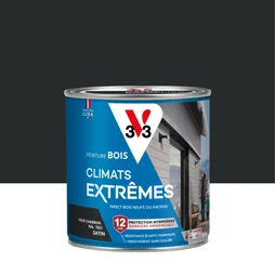 Peinture extérieure bois Climats extrêmes V33 noir charbon satiné 0.5L