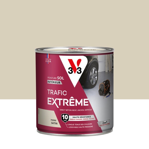 Peinture sol Trafic extrême V33, pierre satiné, 0.5 l