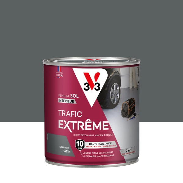 Peinture sol Trafic extrême V33, graphite satiné, 0.5 l