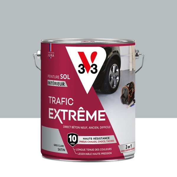Peinture sol Trafic extrême V33, gris clair satiné, 5 l