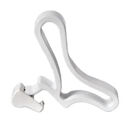Patère courbe pour sèche-serviettes à lames plates, blanc