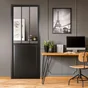 Bloc-porte atelier vitre Atelier, noir H.204 x l.73 cm, poussant gauche