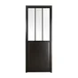 Bloc-porte atelier vitre Atelier, noir H.204 x l.73 cm, poussant droit
