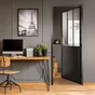 Bloc-porte atelier vitre Atelier, noir H.204 x l.73 cm, poussant droit