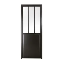 Bloc-porte atelier vitre Atelier, noir H.204 x l.83 cm, poussant gauche