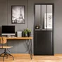Bloc-porte atelier vitre Atelier, noir H.204 x l.83 cm, poussant droit