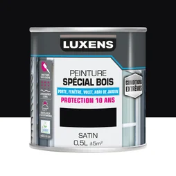 Peinture exterieure bois, mdf, osb Conditions extremes LUXENS noir satine 0.5l