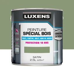 Peinture exterieure bois, mdf, osb Conditions extremes LUXENS vert provence sati
