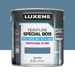 Peinture exterieure bois, mdf, osb Conditions extremes LUXENS bleu provence sati