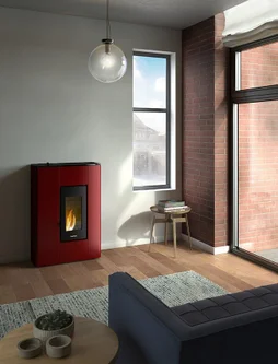 Poêle à granulés FREEPOINT Atrium 5 airtight bordeaux / bordeaux 5.2 kW