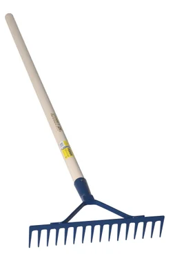 Râteau d'entreprise 16 dents avec manche en bois, PERRIN, L.150 cm