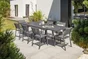 Table de jardin de repas Stockholm rectangulaire gris anthracite 10/12 personnes