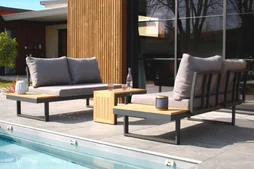Salon bas de jardin en aluminium Tokyo gris anthracite, 4 personnes