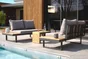Salon bas de jardin en aluminium Tokyo gris anthracite, 4 personnes