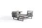 Salon bas de jardin en aluminium Tokyo gris anthracite, 4 personnes