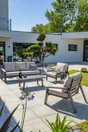 Salon bas de jardin en aluminium Ibiza gris anthracite, 5 personnes