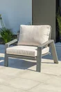 Salon bas de jardin en aluminium Ibiza gris anthracite, 5 personnes