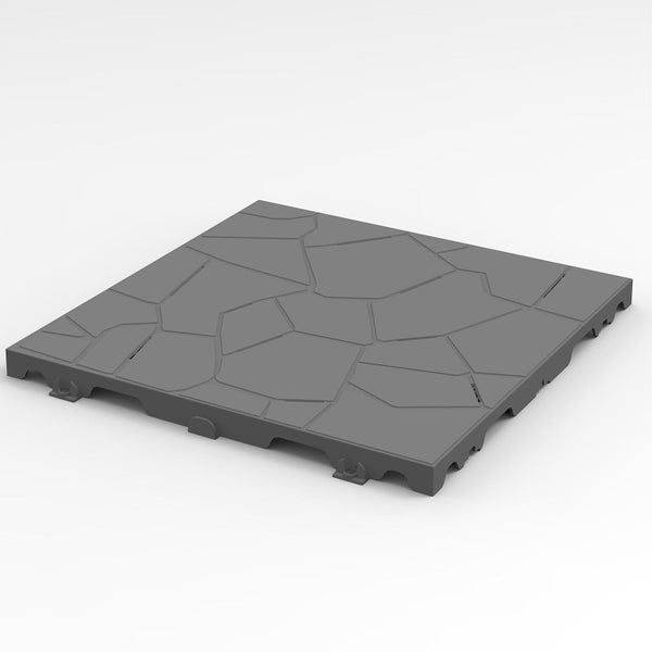 Dalle clip SNAPTILE, gris, L. 38 x L. 38 cm x Ep. 25 mm