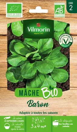 Graines de potager mache baron bio VILMORIN 3 g