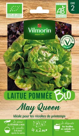 Graines de potager laitue may queen bio VILMORIN 2 g
