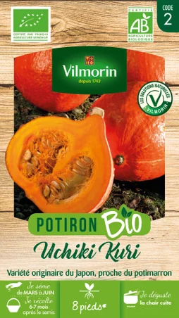Graines de potager potiron uchiki kuri bio VILMORIN 5 g