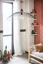 Suspension 1x e27 rotin noir / naturel SEYNAVE Kasteli D.45 cm