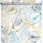 Papier peint intissé Perroquet graphique bleu