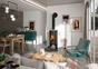 Poêle à bûche JUSTUS Mino 2.0 noir / beige, 5 kW
