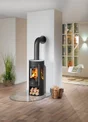 Poêle à bûche JUSTUS Mino trios 2.0 noir ollaire gris / noir, 5 kW