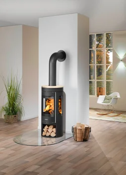 Poêle à bûche JUSTUS Mino trios 2.0 beige / noir, 5 kW