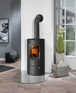 Poêle à bûche JUSTUS Austin noir, 5 kW